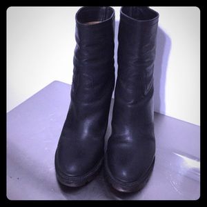 Jill sander round toe stacked heel lug sole Boots